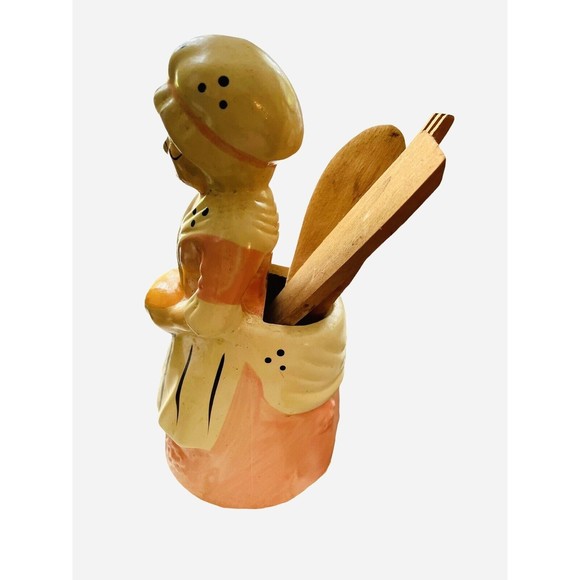 VTG Utensil Holder Kitchen Grandma Granny Pottery - Picture 3 of 5